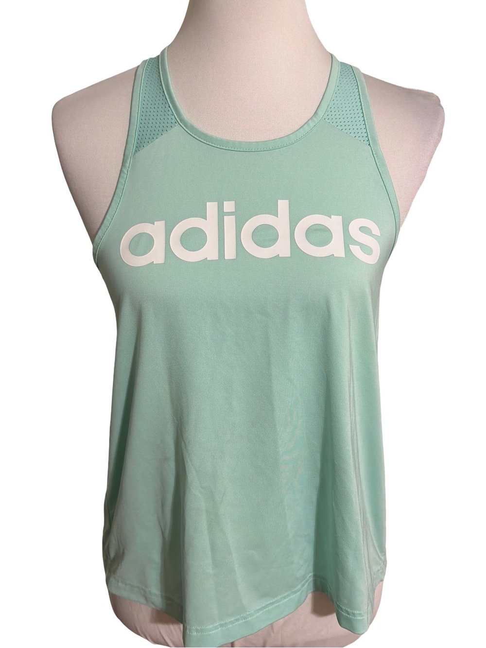 adidas Mint Green Logo Racerback Tank